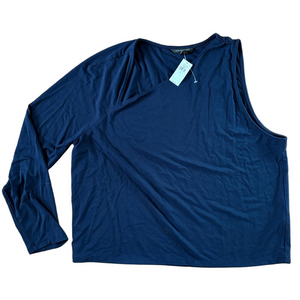 NWT Banana Republic Blouse Blue Top Size XL One Sleeve